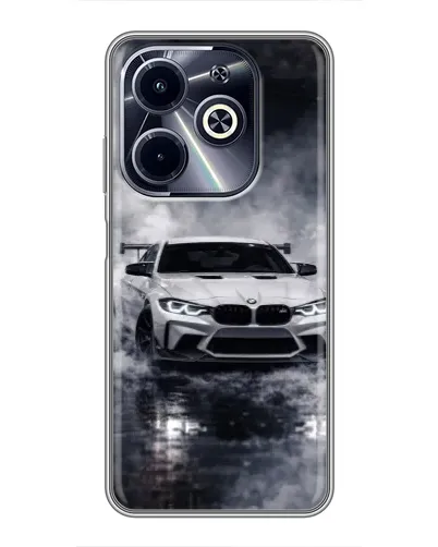 Чехол для Infinix Hot 40i с картинкой «BMW сквозь туман» Чехол для Infinix Hot 40i с картинкой «BMW сквозь туман»