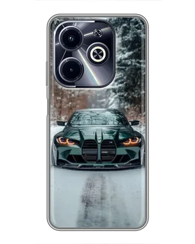 Чехол для Infinix Hot 40i с картинкой «BMW в зимнем лесу» Чехол для Infinix Hot 40i с картинкой «BMW в зимнем лесу»