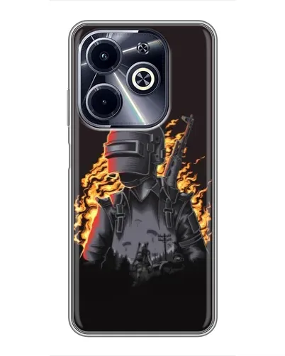 Чехол для Infinix Hot 40i с картинкой «PUBG — огненный силуэт» Чехол для Infinix Hot 40i с картинкой «PUBG — огненный силуэт»