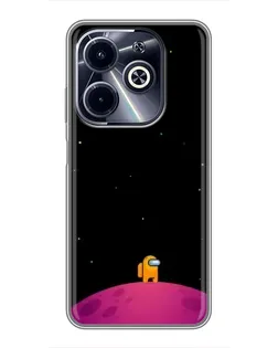 Чехол для Infinix Hot 40i с картинкой «Одинокий герой на планете»