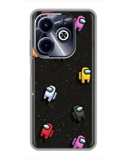 Чехол для Infinix Hot 40i с картинкой «Космический паттерн Among Us»