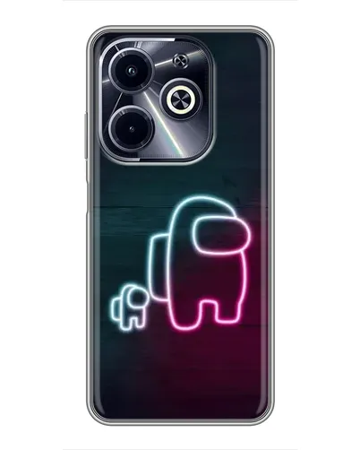 Чехол для Infinix Hot 40i с картинкой «Among Us неон-арт»