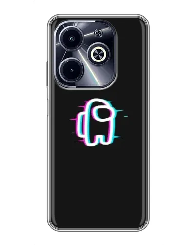 Чехол для Infinix Hot 40i с картинкой «Among Us неон»