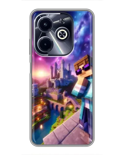 Чехол для Infinix Hot 40i с картинкой «Стив и космос» Чехол для Infinix Hot 40i с картинкой «Стив и космос»