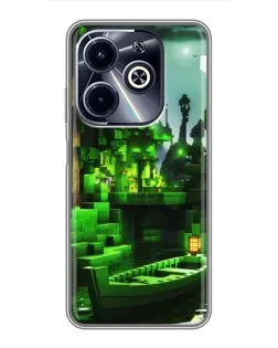 Чехол для Infinix Hot 40i с картинкой «Minecraft лесной пейзаж»