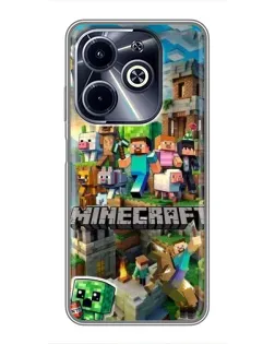 Чехол для Infinix Hot 40i с картинкой «Замок Minecraft»