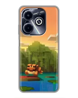 Чохол для Infinix Hot 40i з картинкою «Майнкрафт захід сонця»