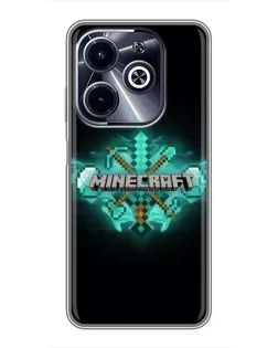 Чохол для Infinix Hot 40i з картинкою «Minecraft Diamond лого»