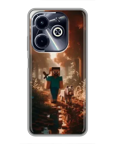 Чехол для Infinix Hot 40i с картинкой «Стив в лесу» Чехол для Infinix Hot 40i с картинкой «Стив в лесу»