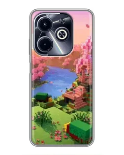 Чохол для Infinix Hot 40i з картинкою «Рожеве дерево Minecraft»