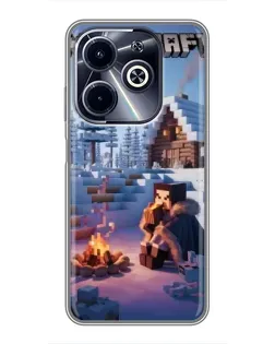 Чохол для Infinix Hot 40i з картинкою «Зимовий Minecraft»