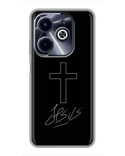Чехол для Infinix Hot 40i с картинкой «Графический крест Jesus»