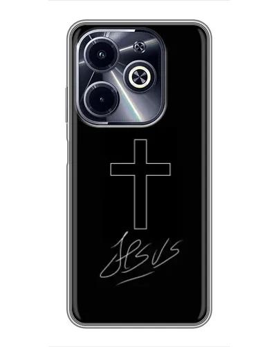Чехол для Infinix Hot 40i с картинкой «Графический крест Jesus» Чехол для Infinix Hot 40i с картинкой «Графический крест Jesus»