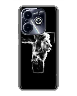 Чехол для Infinix Hot 40i с картинкой «Сияющий крест Jesus»
