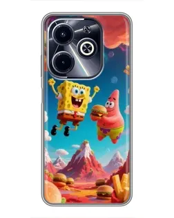 Чехол для Infinix Hot 40i с картинкой «Космический фастфуд»