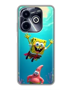 Чохол для Infinix Hot 40i з картинкою «Спанч Боб під водою»