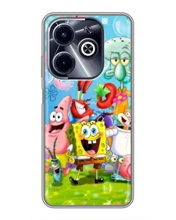 Чохол для Infinix Hot 40i з картинкою «Губка Боб та друзі»