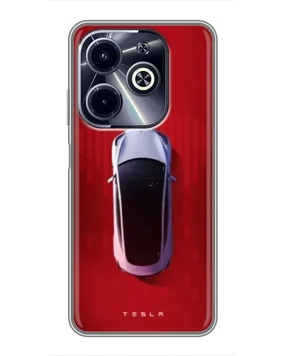 Чехол для Infinix Hot 40i с картинкой «Tesla Top View»