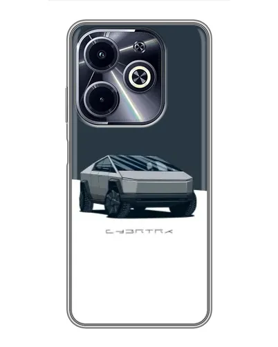 Чехол для Infinix Hot 40i с картинкой «Серебристый Cybertruck Tesla»