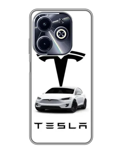 Чехол для Infinix Hot 40i с картинкой «Tesla White Style»