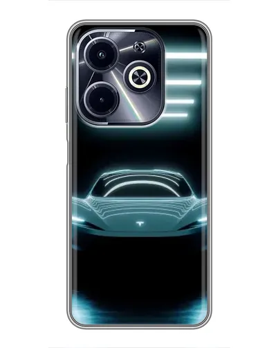 Чехол для Infinix Hot 40i с картинкой «Tesla в неоне»