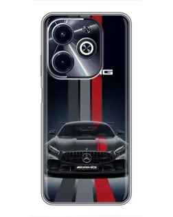 Чехол для Infinix Hot 40i с картинкой «Mercedes — белый карбон»