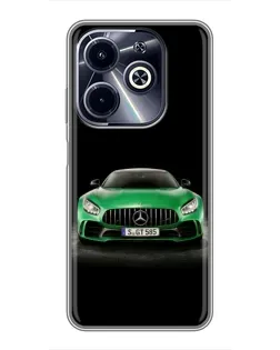 Чехол для Infinix Hot 40i с картинкой «Mercedes — неоновый лого»