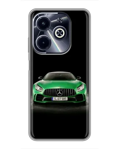 Чехол для Infinix Hot 40i с картинкой «Mercedes — неоновый лого»