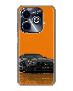 Чехол для Infinix Hot 40i с картинкой «Оранжевый Mercedes AMG»
