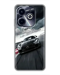 Чехол для Infinix Hot 40i с картинкой «Гоночный Mercedes AMG»