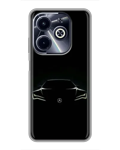 Чехол для Infinix Hot 40i с картинкой «Mercedes — силуэт авто» Чехол для Infinix Hot 40i с картинкой «Mercedes — силуэт авто»