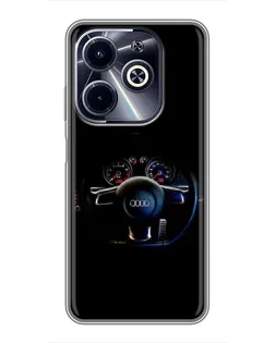 Чехол для Infinix Hot 40i с картинкой «Салон Audi — руль»