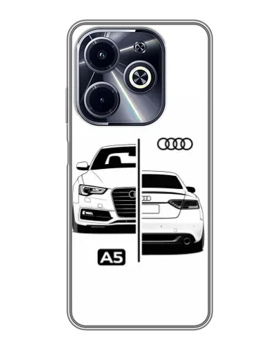 Чехол для Infinix Hot 40i с картинкой «Audi — контрастный дизайн»