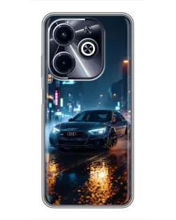 Чохол для Infinix Hot 40i з картинкою «Нічне місто та Audi» Чохол для Infinix Hot 40i з картинкою «Нічне місто та Audi»