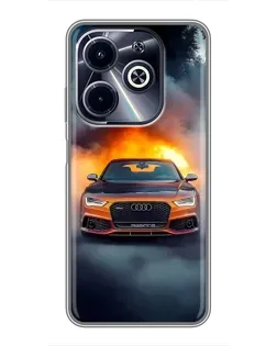 Чохол для Infinix Hot 40i з картинкою «Audi у вогняному диму» Чохол для Infinix Hot 40i з картинкою «Audi у вогняному диму»