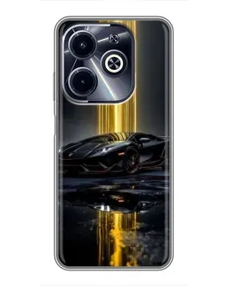 Чехол для Infinix Hot 40i с картинкой «Ночной Lamborghini драйв»