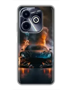 Чехол для Infinix Hot 40i с картинкой «Lamborghini дымная эстетика»