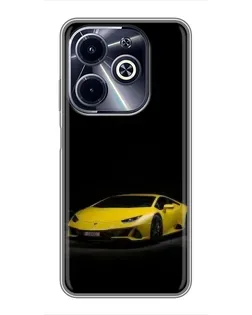 Чехол для Infinix Hot 40i с картинкой «Lamborghini желтый акцент»