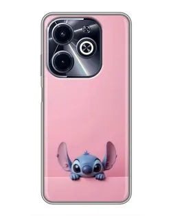Чехол для Infinix Hot 40i с картинкой «Stitch выглядывает»