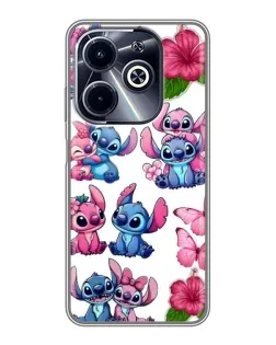 Чехол для Infinix Hot 40i с картинкой «Стикеры Stitch и Angel»