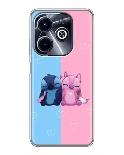 Чехол для Infinix Hot 40i с картинкой «Stitch и Angel Love»