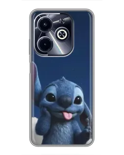 Чехол для Infinix Hot 40i с картинкой «Стич в облаках»