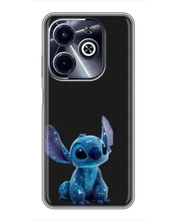 Чехол для Infinix Hot 40i с картинкой «Стич на черном»
