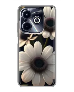 Чехол для Infinix Hot 40i с картинкой «Белые маргаритки макро»