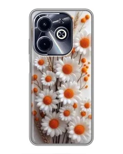 Чехол для Infinix Hot 40i с картинкой «Белые сухоцветы»