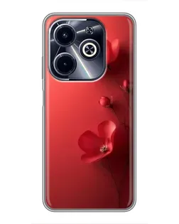 Чехол для Infinix Hot 40i с картинкой «Маковые соцветия»