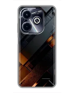 Чехол для Infinix Hot 40i с картинкой «Черные геометрические блоки»