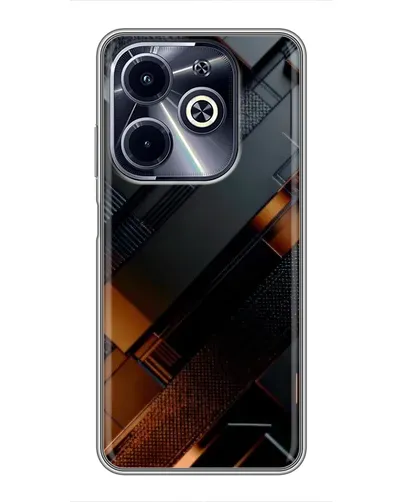 Чехол для Infinix Hot 40i с картинкой «Черные геометрические блоки»