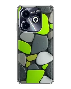Чехол для Infinix Hot 40i с картинкой «Яркая неоновая галька»