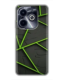 Чехол для Infinix Hot 40i с картинкой «Зеленые геометрические линии»